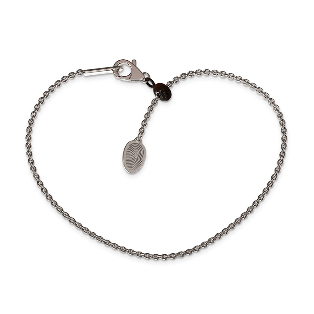 Sterling Silver RH-plate & 18k Brown Flsh Plate Adjuster Bead MeMi Bracelet