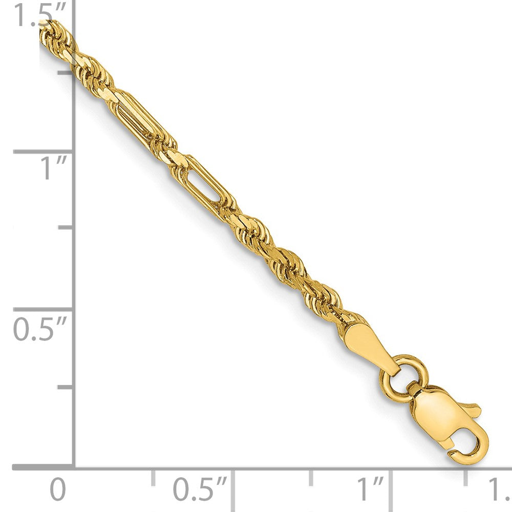 14K 2.5mm Diamond-cut Milano Rope with Lobster Clasp Chain