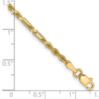 14K 2.5mm Diamond-cut Milano Rope with Lobster Clasp Chain