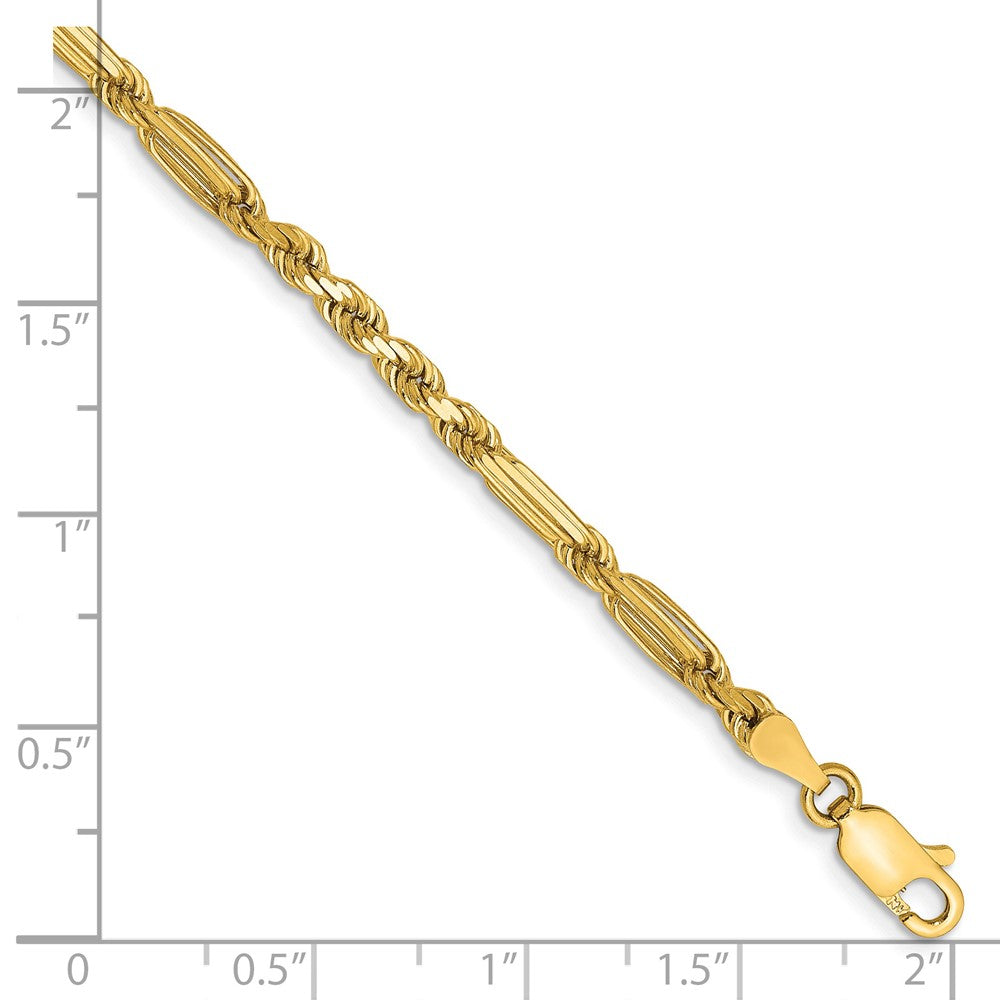 14K 3mm Diamond-cut Milano Rope with Lobster Clasp Chain