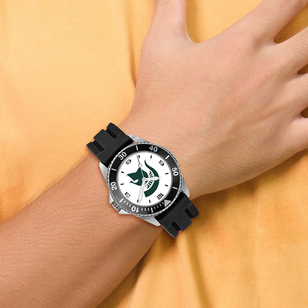 LogoArt Michigan State University Collegiate Gents Silicone Strap Quartz Watch