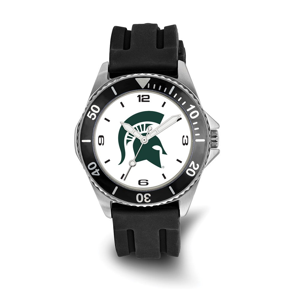 LogoArt Michigan State University Collegiate Gents Silicone Strap Quartz Watch