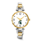 LogoArt Michigan State University Elegant Ladies Two-tone Quartz Bracelet Watch