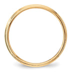 14k Yellow Gold 3mm Lightweight Milgrain Half Round Wedding Band