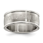 TORONTO MAPLE LEAFS STAINLESS STEEL LOGO BAND RING SIZE 6