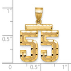 14k Medium Diamond-cut Number 55 Charm