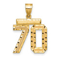 14k Medium Diamond-cut Number 70 Charm