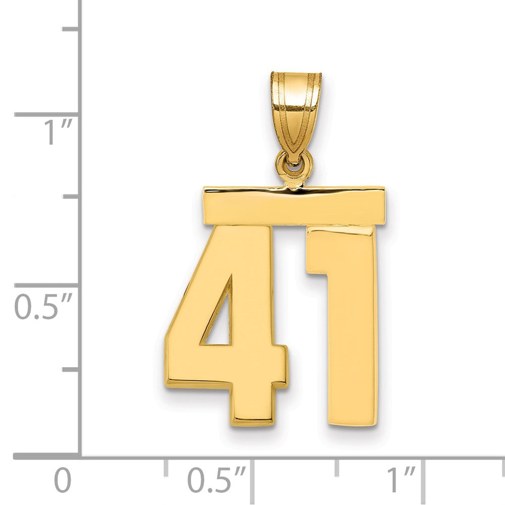 14k Medium Polished Number 41 Charm