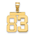 14k Medium Polished Number 83 Charm
