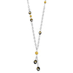 Sterling Silver Multicolor Murano Glass Bead Drop Necklace