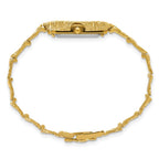 14K Ladies Rectangular Champagne 15x31mm Dial Solid Nugget Watch
