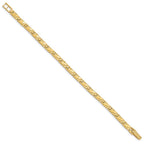 14k Polished and Textured 5.5mm 7 inch Nugget Bracelet