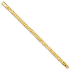 14k Polished and Textured 7.00mm 7 inch Nugget Bracelet