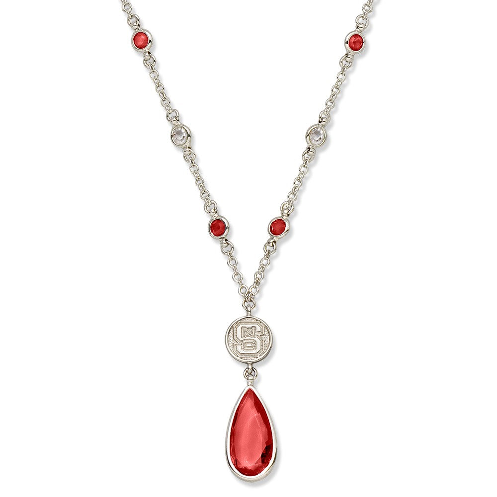 NORTH CAROLINA STATE CRYSTAL LOGO NECKLACE