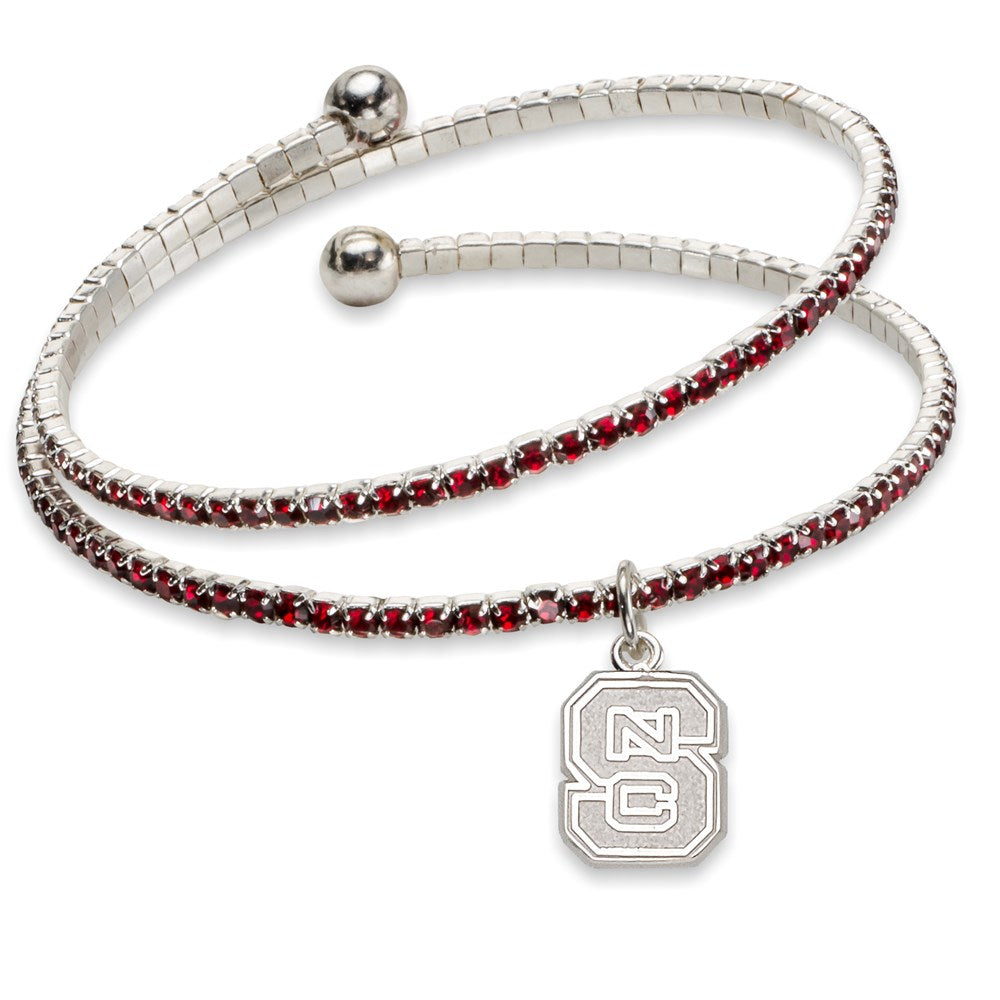NORTH CAROLINA STATE UNIV AMPED LOGO CRYSTAL BRACELET