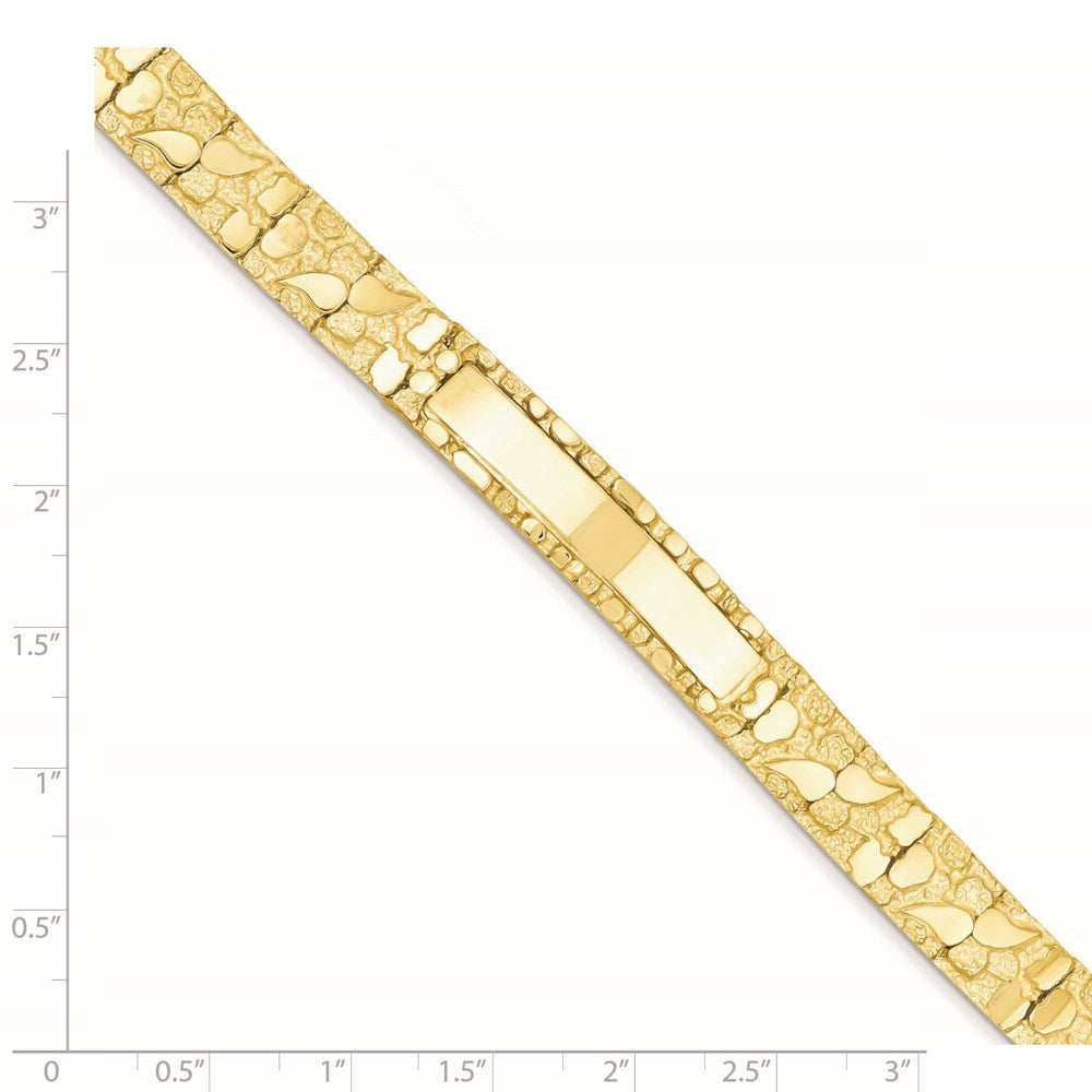 14k Polished Solid 10.0mm Nugget 38x10mm Plate 8 inch ID Bracelet