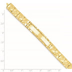 14k Polished Solid 10.0mm Nugget 38x10mm Plate 7 inch ID Bracelet