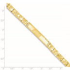 14k Polished Solid 7mm Nugget 37x7mm Plate 7 inch ID Bracelet