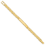 14k Polished Solid 7mm Nugget 37x7mm Plate 8 inch ID Bracelet