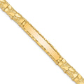 14k Polished Solid 7mm Nugget 37x7mm Plate 8 inch ID Bracelet