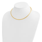 14k Polished 3mm Standard Weight Domed Omega Necklace