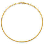 14k Polished 3mm Standard Weight Domed Omega Necklace