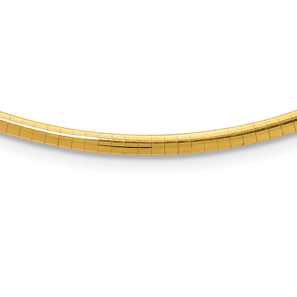 14k Polished 3mm Standard Weight Domed Omega Necklace