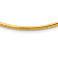 14k Polished 3mm Standard Weight Domed Omega Necklace