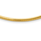14k Polished 3mm Standard Weight Domed Omega Necklace