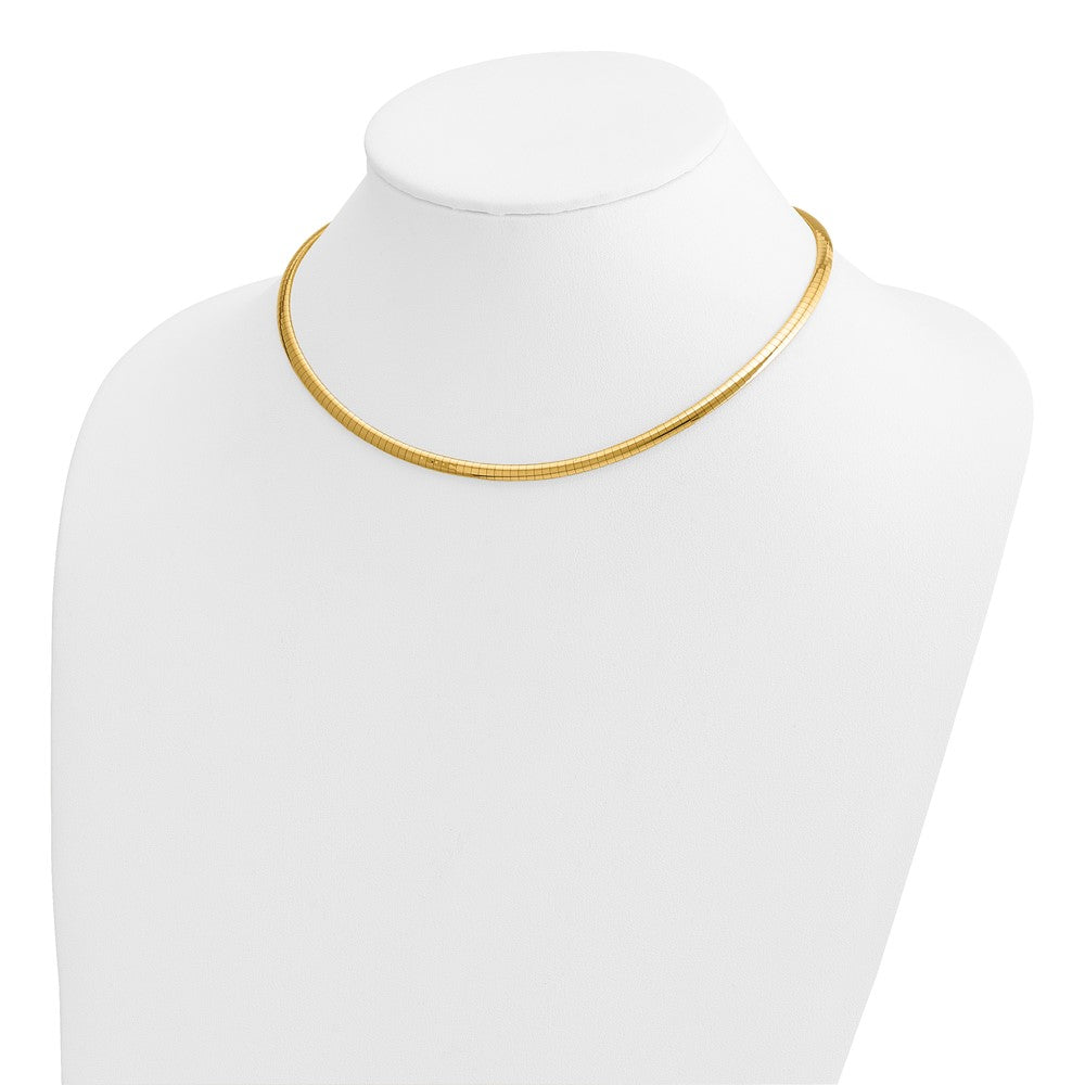 14k Polished 4mm Standard Weight Domed Omega Necklace