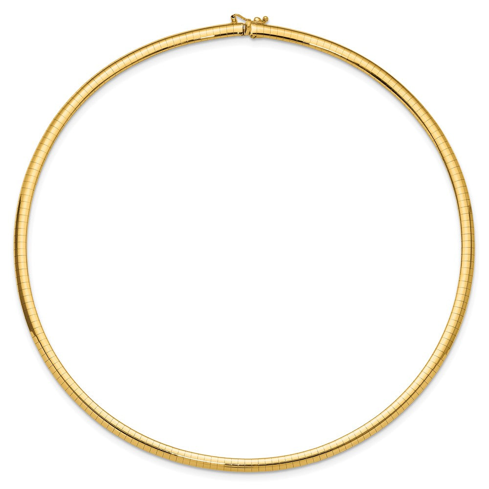 14k Polished 4mm Standard Weight Domed Omega Necklace
