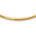 14k Polished 4mm Standard Weight Domed Omega Necklace