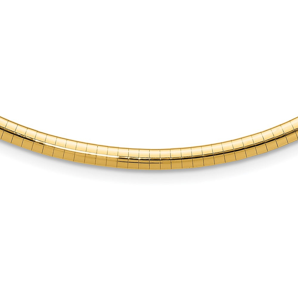 14k Polished 4mm Standard Weight Domed Omega Necklace