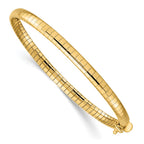 14k Polished 4mm 7 inch Domed Omega Bracelet