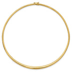 14k Polished 3/6mm Graduated Omega Necklace