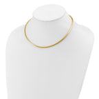 14k Polished 3mm Lightweight Domed Omega Necklace