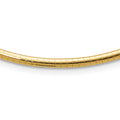 14k Polished 3mm Lightweight Domed Omega Necklace