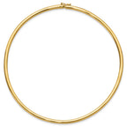 14k Polished 4mm Lightweight Domed Omega Necklace