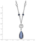 NHL Edmonton Oilers Silver-tone Crystal Drop w/ 3 ext Necklace