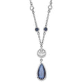 NHL Edmonton Oilers Silver-tone Crystal Drop w/ 3 ext Necklace