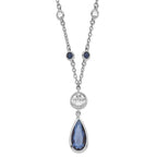 NHL Edmonton Oilers Silver-tone Crystal Drop w/ 3 ext Necklace