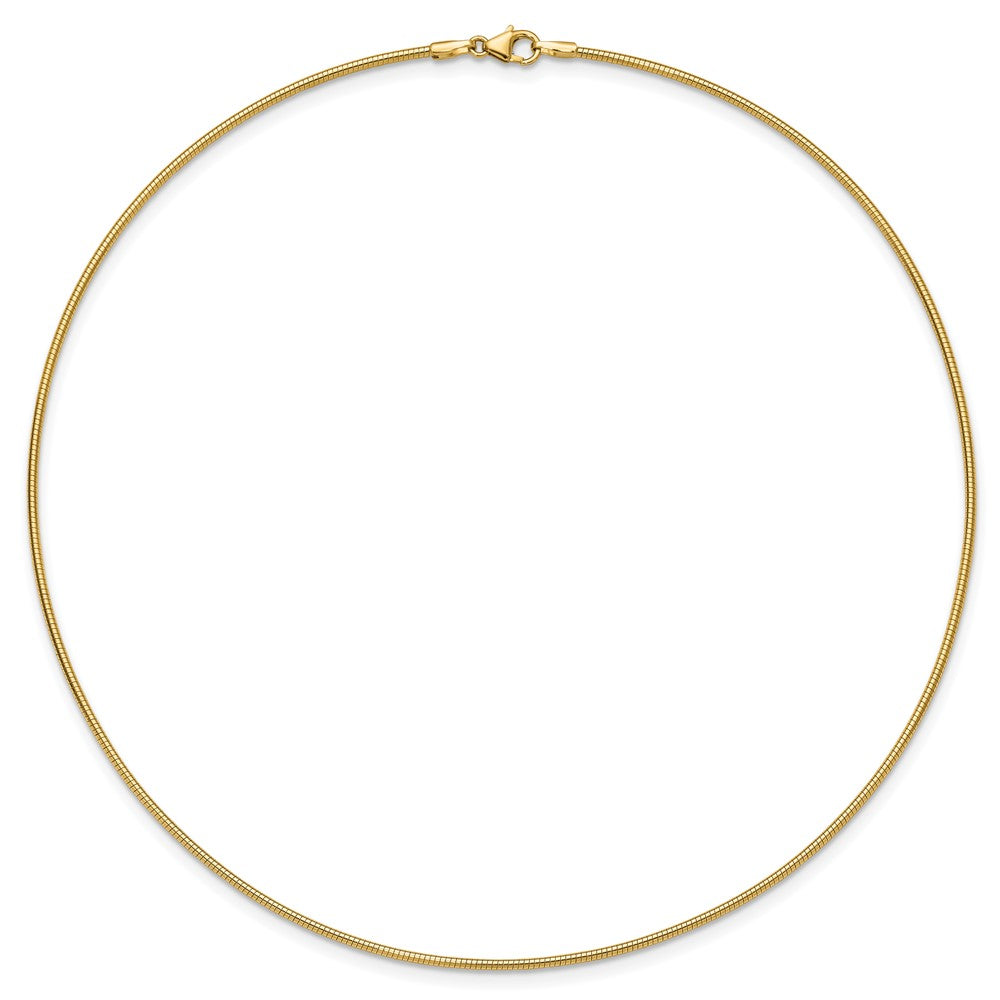 14K Polished 1.4mm 16 inch Round Omega Necklace