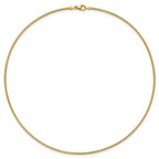 14K Polished 1.4mm 16 inch Round Omega Necklace