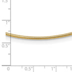 14K Polished 1.4mm 16 inch Round Omega Necklace