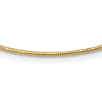 14K Polished 1.4mm 16 inch Round Omega Necklace