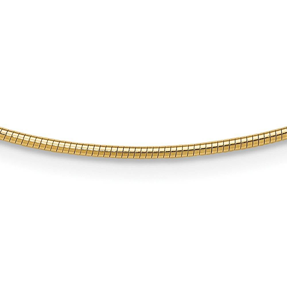 14K Polished 1.4mm 16 inch Round Omega Necklace