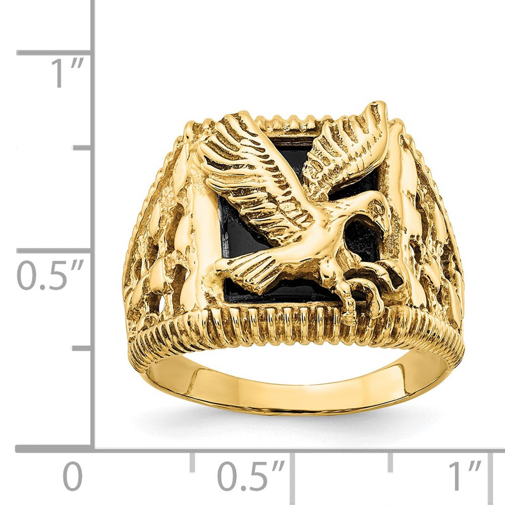 IB Goodman 14k Onyx Eagle Mens Ring