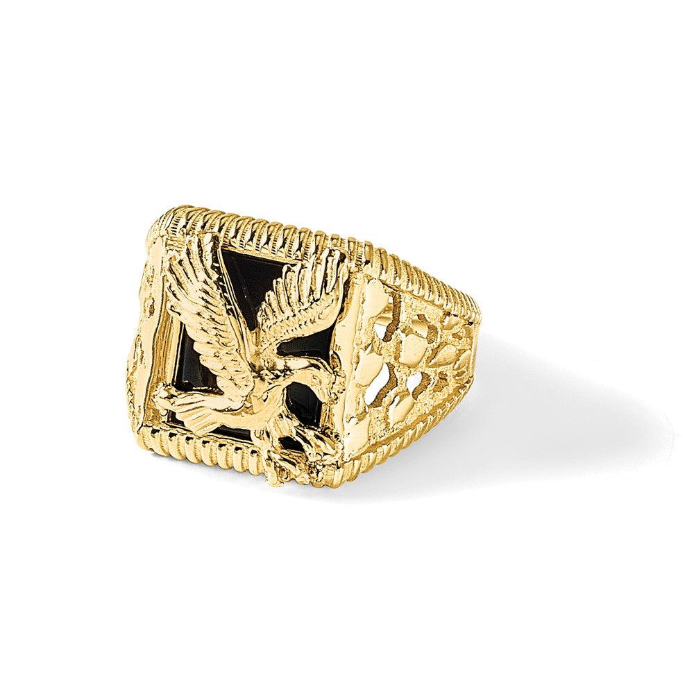 IB Goodman 14k Onyx Eagle Mens Ring
