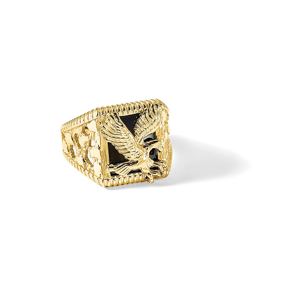 IB Goodman 14k Onyx Eagle Mens Ring