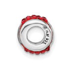 Sterling Silver Polished Collegiate Ohio State University Red Crystal Bead